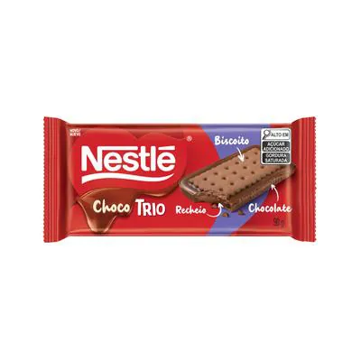 Chocolate Nestlé Chocotrio Biscoito Recheado com Chocolate 90g