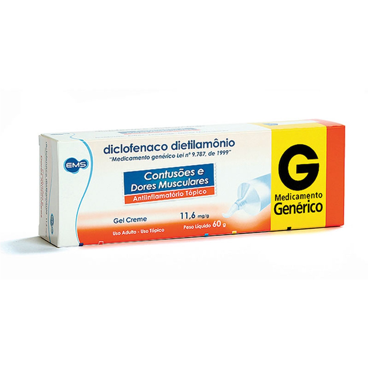 Diclofenaco Dietilamônio Ems 10mg Gel 60g