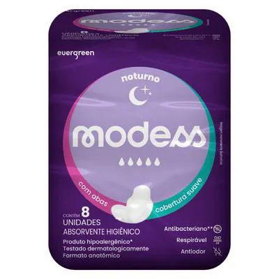 Absorvente Modess Noturno Suave com Abas 8 Unidades