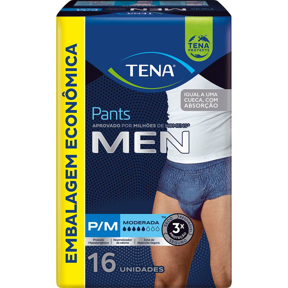 Roupa Íntima Tena Pants Men P/M 16 Unidades