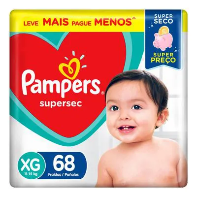 Fralda Pampers Supersec Jumbo XG 68 Unidades