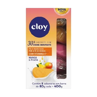 Kit Sabonete Cloy Vitamina C Manga E Pitaya 80G 5 Unidades preço