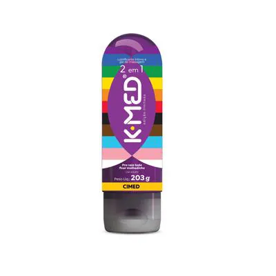 Gel Lubrificante Íntimo Kmed 2 em 1 LGBTQIA+ 203g