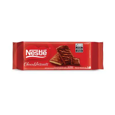 Choco&biscuits Nestlé com Cobertura de Chocolate Pacote 80g