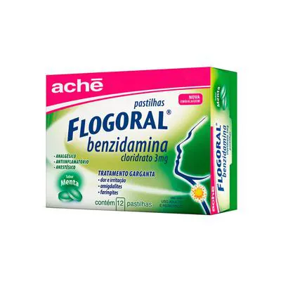 Pastilhas Flogoral Menta 12 Unidades