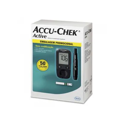 Kit Accu-Chek Active Com Monitor Glicemia Completo 50 Tiras preço