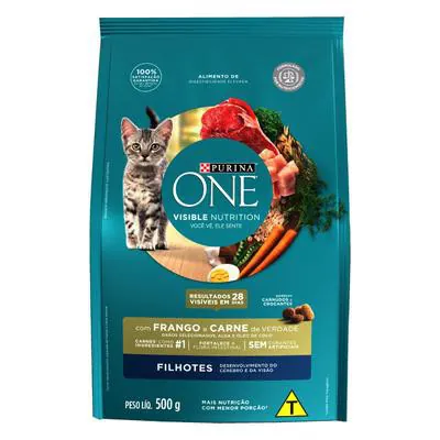 Racao Purina One Gato Frango E Carne 500 Gr