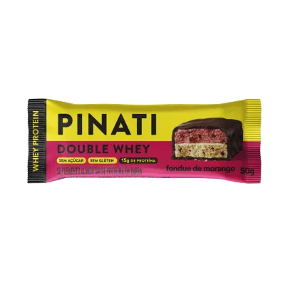Barra Double Whey Pinati Fondue de Morango 50g