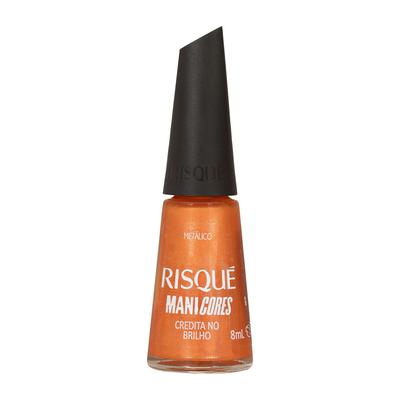Esmalte Laranja Risqué Manicores Credita No Brilho Metálico 8 Ml preço