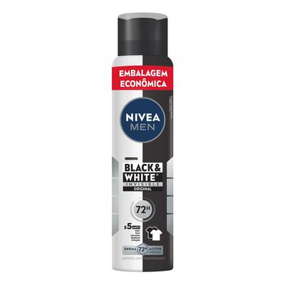Desodorante Aerosol Nivea Black & White Invisible Masculino Embalagem Econômica 200Ml preço