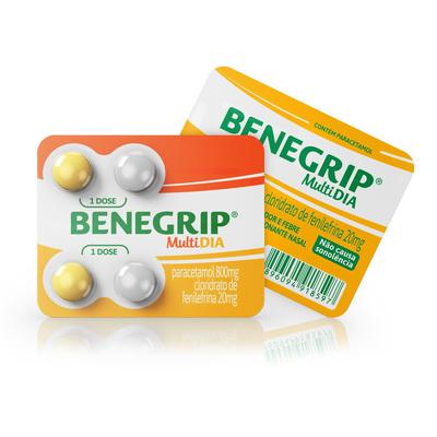 Benegrip Multi Dia Antigripal Analgésico E Descongestionante - Blister Com 4 Comprimidos preço