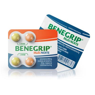 Benegrip Multi Noite Antigripal Analgésico E Descongestionante - Blister Com 4 Comprimidos preço