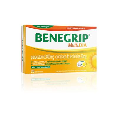 Benegrip Multi Dia Antigripal Analgésico E Descongestionante - Caixa 20 Comprimidos preço