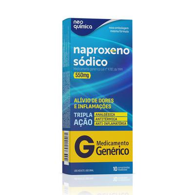 Analgésico E Antinflamatório Naproxeno Sódico 550Mg Neo Química 10 Comprimidos preço