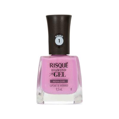 Esmalte Rosa Risqué Diamond Gel Cupcake de Morango Cremoso 9,5 ml
