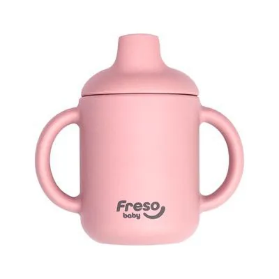 Copo Silicone Freso Baby com Bico e Alça Rosa 120ml