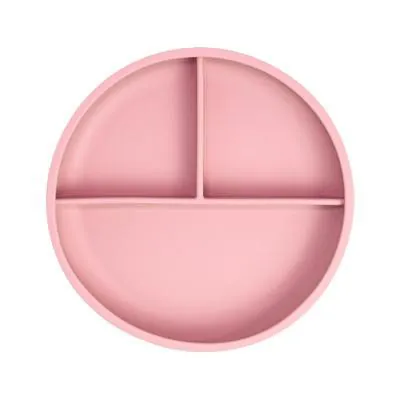 Prato com Divisória Freso Baby Ventosa com Silicone Rosa