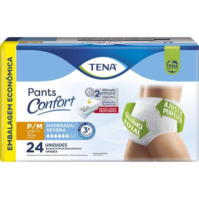 Roupa Íntima Tena Pants Confort P/M Embalagem Econômica 24 Unidades