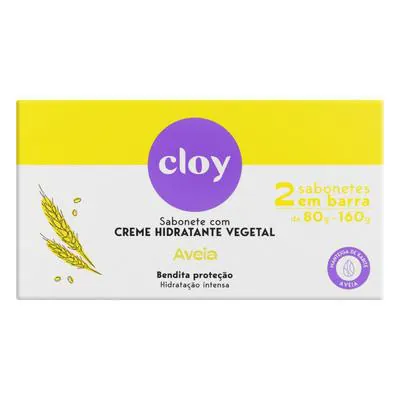 Kit Sabonete Cloy Aveia & Karité 80g 2 Unidades