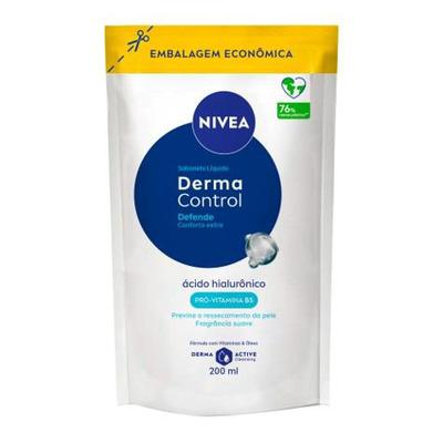 Sabonete Líquido Suave Ácido Hialurônico Pró-Vitamina B5 Nivea Derma Control Defende Sachê 200ml