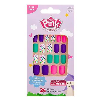 Unhas Kiss Ny Infantil Pink Neon Party preço