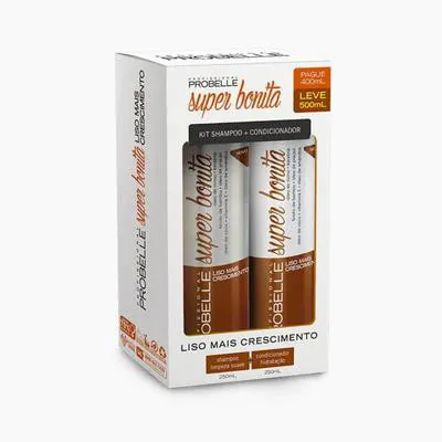 Kit Probelle Shampoo+Condiconador Liso Mais Crescimento 500Ml preço