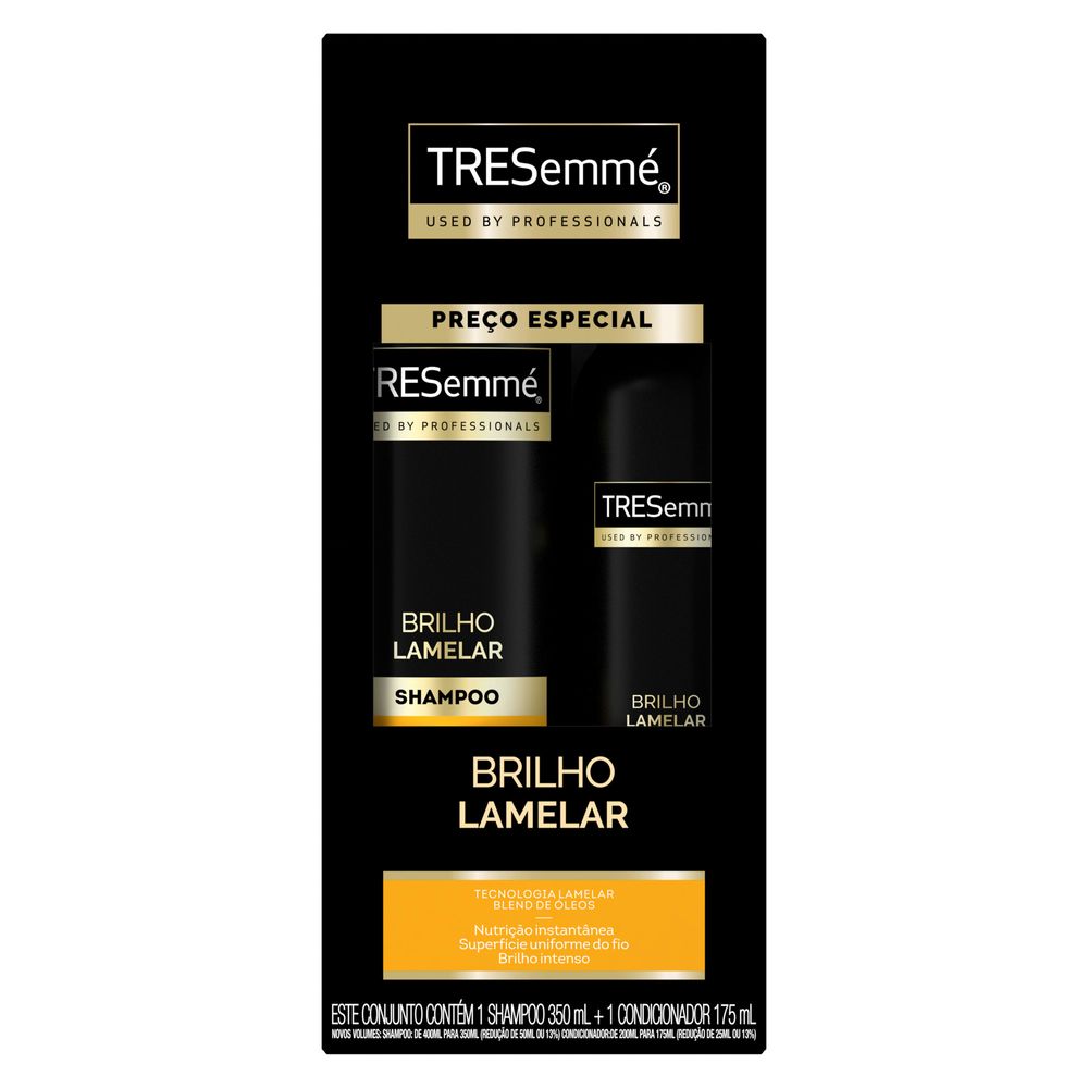 Kit Shampoo Tresemmé Brilho Lamelar 350ml + Condicionador 175ml