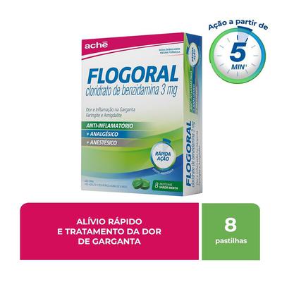 Pastilhas Flogoral Menta 8 Unidades preço