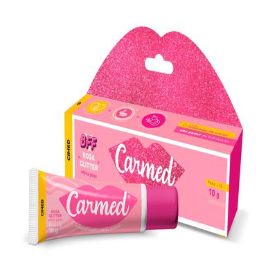 Hidratante Labial Carmed BFF Rosa Glitter Efeito Gloss 10g