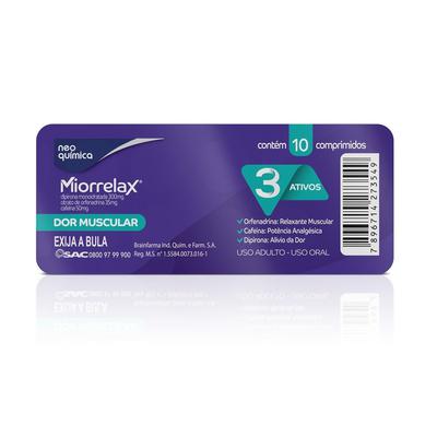 Analgésico Miorrelax 300mg + 35mg + 50mg 10 Comprimidos