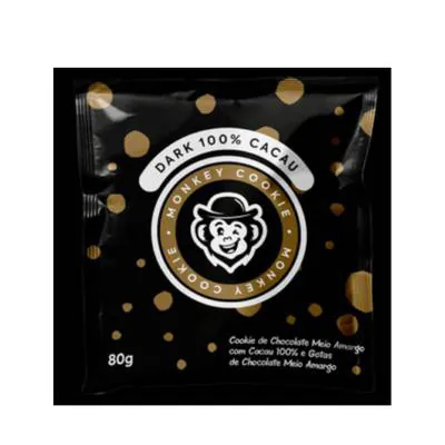 Cookie Monkey Chocolate Meio Amargo 100% Cacau 80g