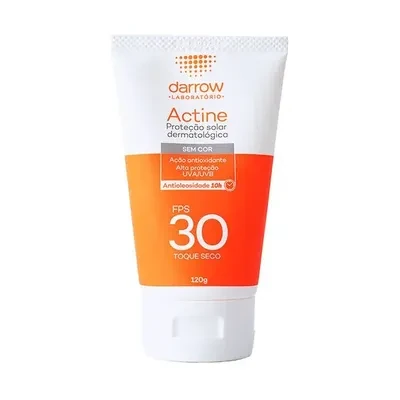 Protetor Solar Facial Darrow Actine Antioleosidade Sem Cor FPS30 120g