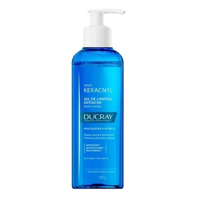 Gel De Limpeza Antiacne Ducray Keracnyl Pele Oleosa a Acneica Pump 300gr