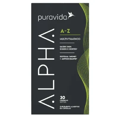 Suplemento Alimentar Pura Vida Alpha A-Z 30 Cápsulas