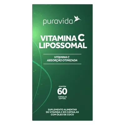 Vitamina C Lipossomal 1000mg Pura Vida 60 Cápsulas