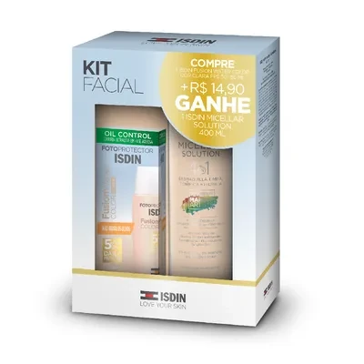 Kit Protetor Solar Isdin Fusion Water Color Cor Clara Fotoprotector FPS50 50ml+Micellar Solution 400ml