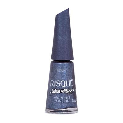 Esmalte Azul Escuro Metálico Risqué & Lollapalooza Brasil Não Esquece a Jaqueta 8ml