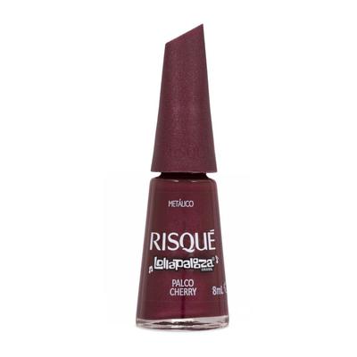 Esmalte Vinho Metálico Risqué & Lollapalooza Brasil Palco Cherry 8ml