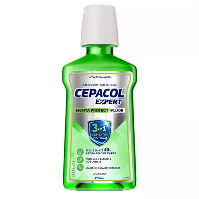 Antisséptico Cepacol Expert Menta Protect + Flúor Zero Álcool 250ml