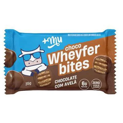 Barra de Proteína ChocoWheyfer Bites +Mu Chocolate com Avelã 35g