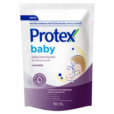 Sabonete Líquido Infantil Refil Protex Baby Lavanda 180ml