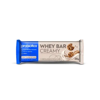 Barra Probiotica Whey Bar Creamy Cookies And Cream 38G preço