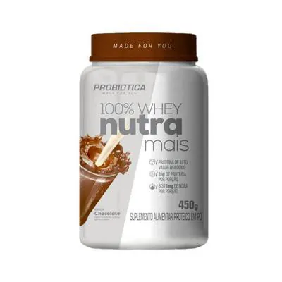 100% Whey Nutra Mais Probiotica Chocolate 450g