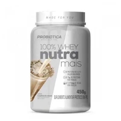 100% Whey Nutra Mais Probiotica Cookies And Cream 450g