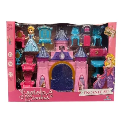 Castelo de Brinquedo Polibrinq com Acessórios e Bonecos