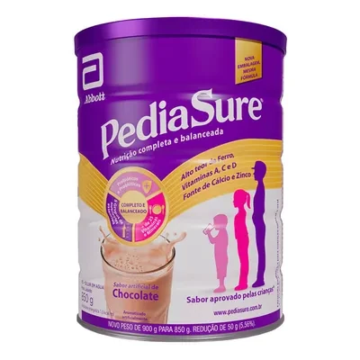 Suplemento Alimentar Infantil Pediasure Chocolate Nutrição Completa 850g