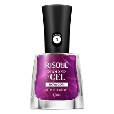 Esmalte Risqué Diamond Gel Nova Cor! Licor de Cranberry 9,5ml
