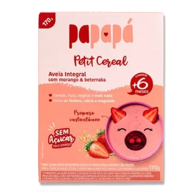 Cereal Infantil Papapa Aveia Morango e Beterraba 170g