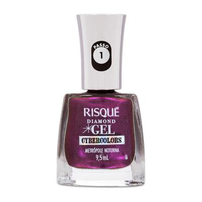 Esmalte Risque Diamond Gel Cybercolors Metalico Metropole Noturna 9,5ml