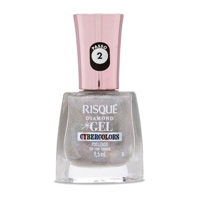 Esmalte Risque Diamond Gel Cybercolors Top Coat Fixador Pixelixado 9,5ml
